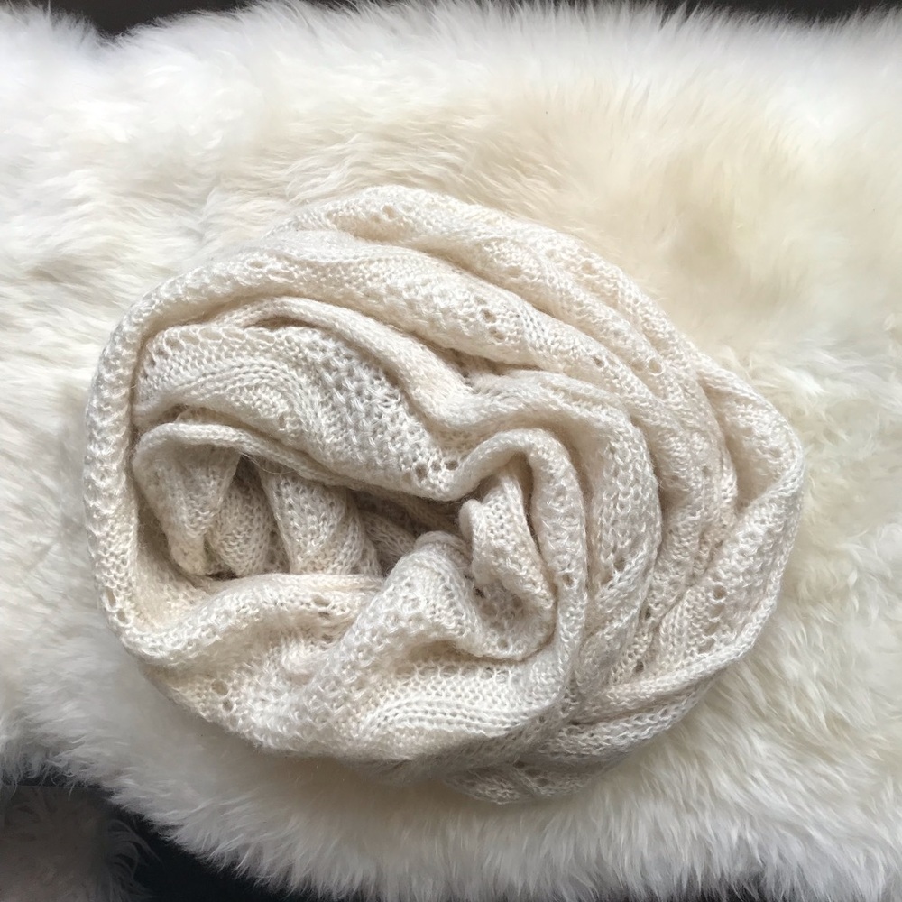 Cream knit infinity scarf